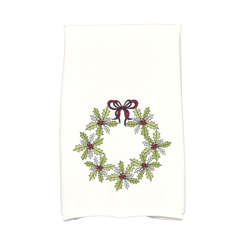 Sheatown Hand Towel, Light Green/White/Red