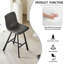 Ensemble de 2 tabourets de bar modernes en similicuir noir avec dossier et repose-pieds ergonomiques-462925892