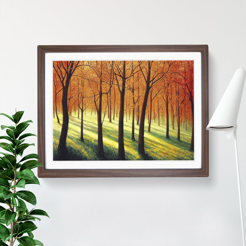 Spring Forest Sunlight - Framed Print, Walnut, 46cm H x 64cm W x 2cm D