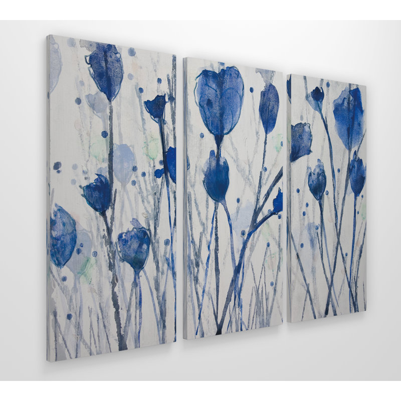 « Blue Day Garden », reproduction d’art sur toile multi-pièces, H 24 po x l 36 po x P 1,5 po
