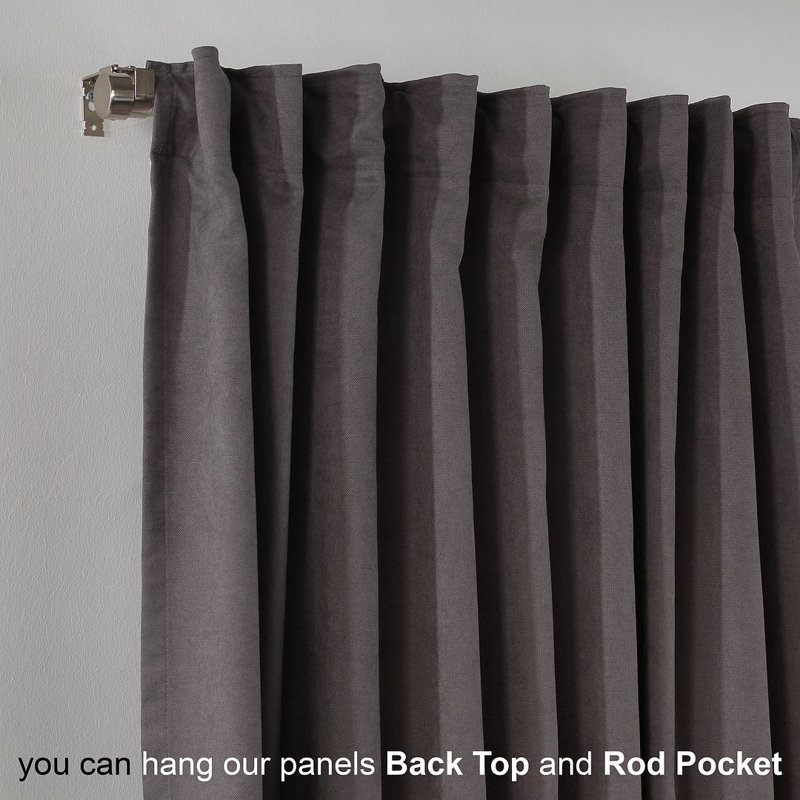 Solid Colour Kitchen Curtain, 45" W x 60" L, Grey