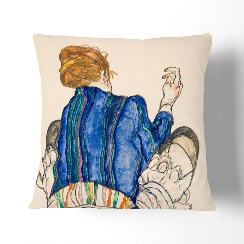 Seated Woman Vol.2 Square Throw Cushion, 55cm H x 55cm W x 20cm D