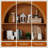 71" Arched Fluted Kitchen Pantry Cabinet With Sliding Tambour Doors, Adjustable Shelves & Solid Wood Legs, Tall Storage Cabinet for Kitchen, Dining Room & Living Room-248861791