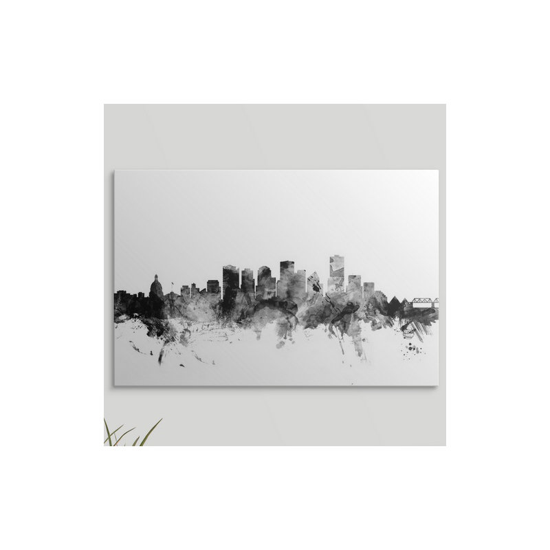 «Edmonton Canada Skyline» par Francy, impression, H 32 po x l 48 po x P 1,5 po, Toile