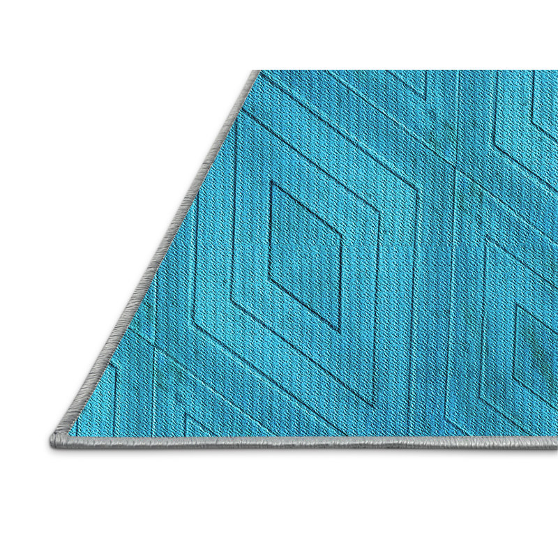 Tapis à motif lavable à la machine 2989 - Pat3574-LBLU, Rectangle 2 pi x 3 pi