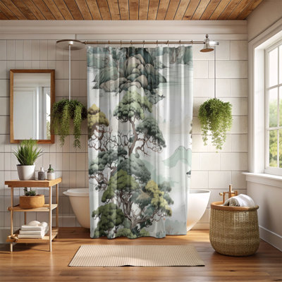 Asian Habitat - Premium Shower Curtain