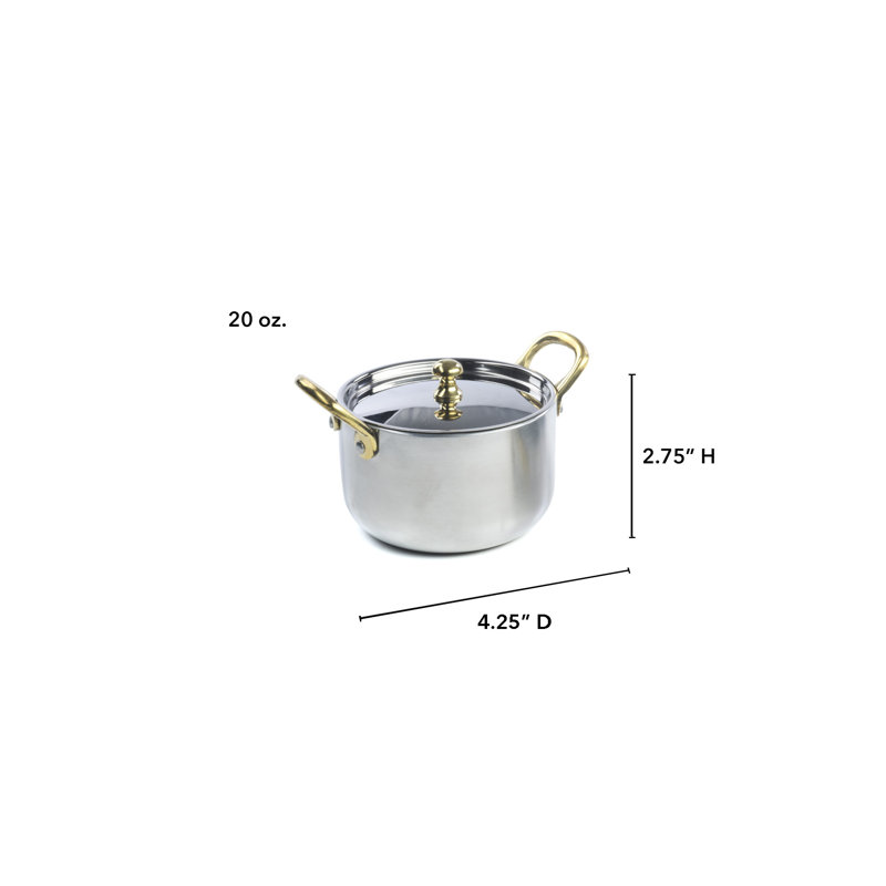 Cruda 20 oz. Casserole antiadhésive en aluminium avec couvercle