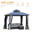 Pavillon de jardin avec cadre en aluminium, filet respirant pour toit en polycarbonate pour la cour arrière, cadre pour patio