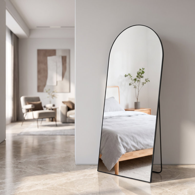 Miroir de plancher pleine longueur en aluminium, 21''×56'', Noir