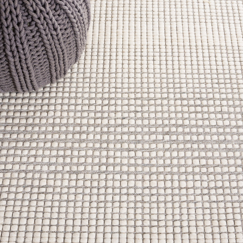 Marbella Hand Woven Wool With Cotton Cloth Backing Striped Rug, Rectangle 3' x 5'