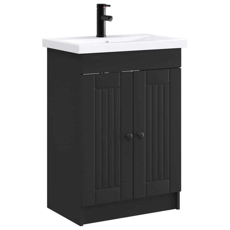Vanity & Mirror Set, Black