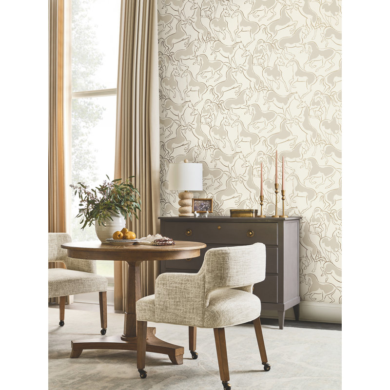 Papier peint dressage dressallons, Beige