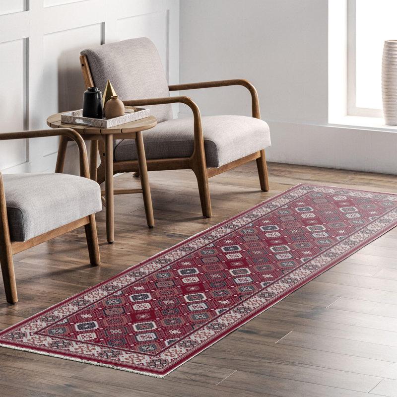 Tapis rectangulaire avec envers antidérapant Wyonnia, Tapis de couloir 2 pi 8 po x 8 pi 3 po