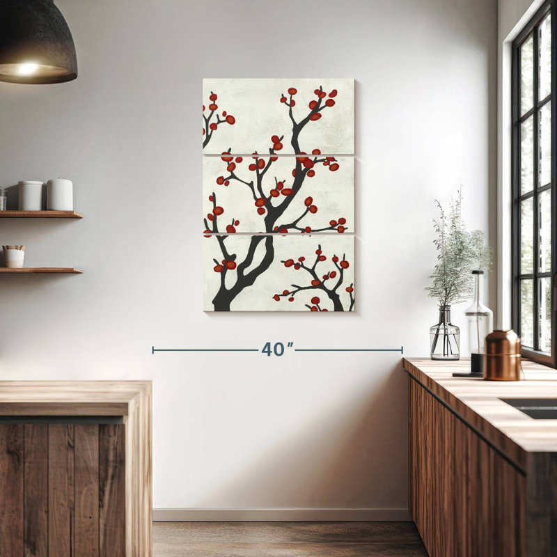 Harnek Red Berry Branch I, 38" H x 24" W