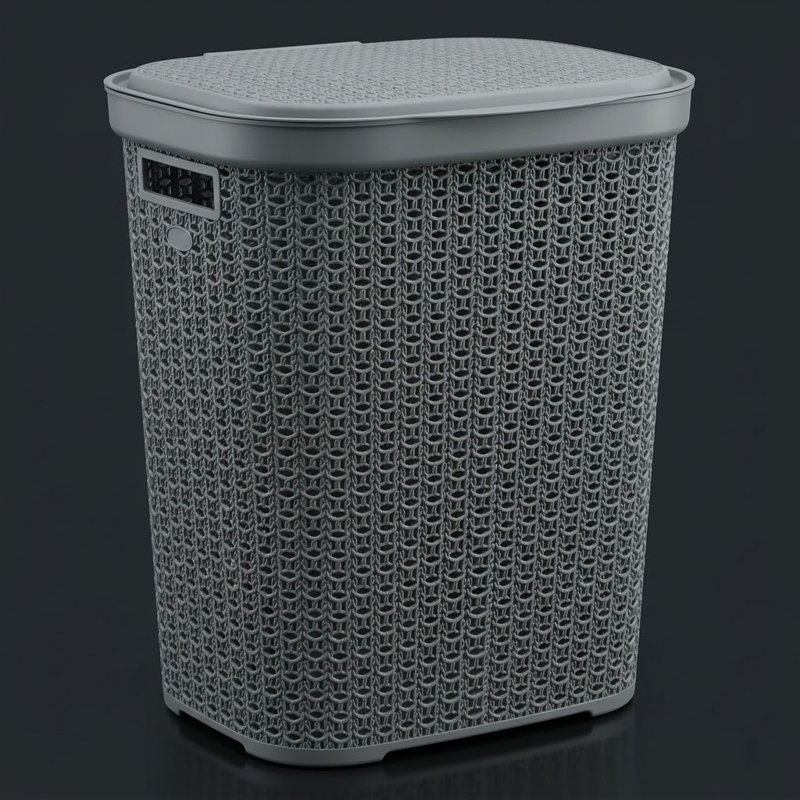 Laundry Hamper 55 Lt Gry, Gray