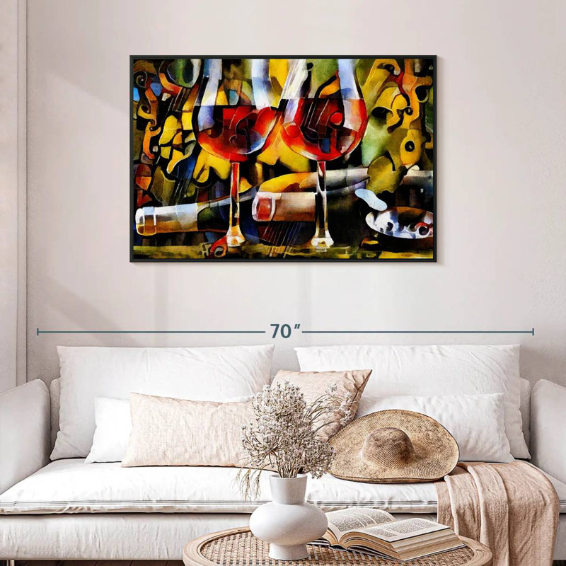 Wine, Floating Frame Black, 43" X 29"