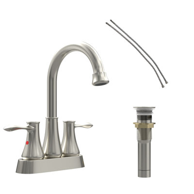 2-handle Bathroom Faucet with Drain Assembly