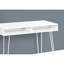 Bureau d'ordinateur avec base en métal blanc avec tiroirs 40 po de rangement pour un espace de travail productif