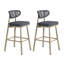 Ensemble de 2 tabourets de bar d'extérieur avec dossier en corde tissé à la main et sièges rembourrés (ensemble de 2)-901333936-901333940