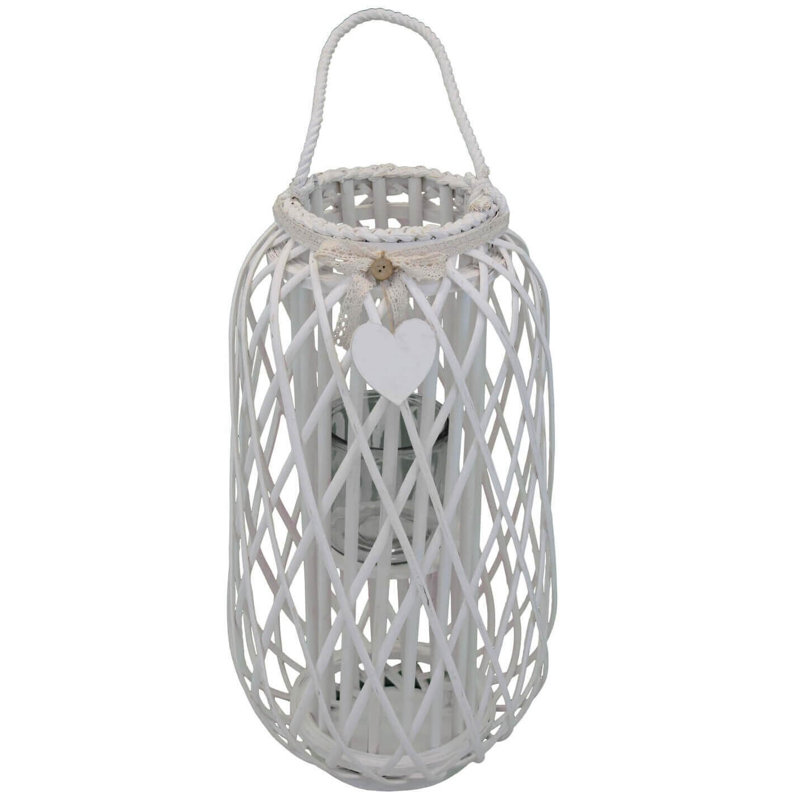 Glass Tabletop Lantern, White