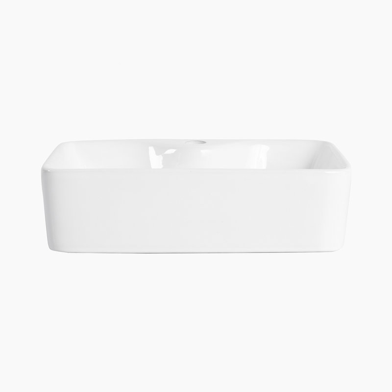 Ceramic Rectangular Above Counter White Bathroom Sink Art Basin