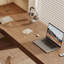 Bureau en bois de noyer massif en L avec 3 tiroirs-109624432-109624435