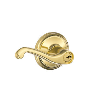 Flair Lever Keyed Entry Lock, Lifetime Brass, null