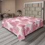 Rubis pâle, gris et rose / motif floral