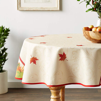 Autumn Leaves with Pumpkins Tablecloth