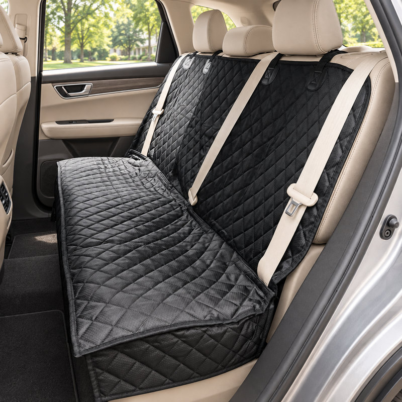 Housse de siège de voiture matelassée imperméable pour siège arrière, Beige