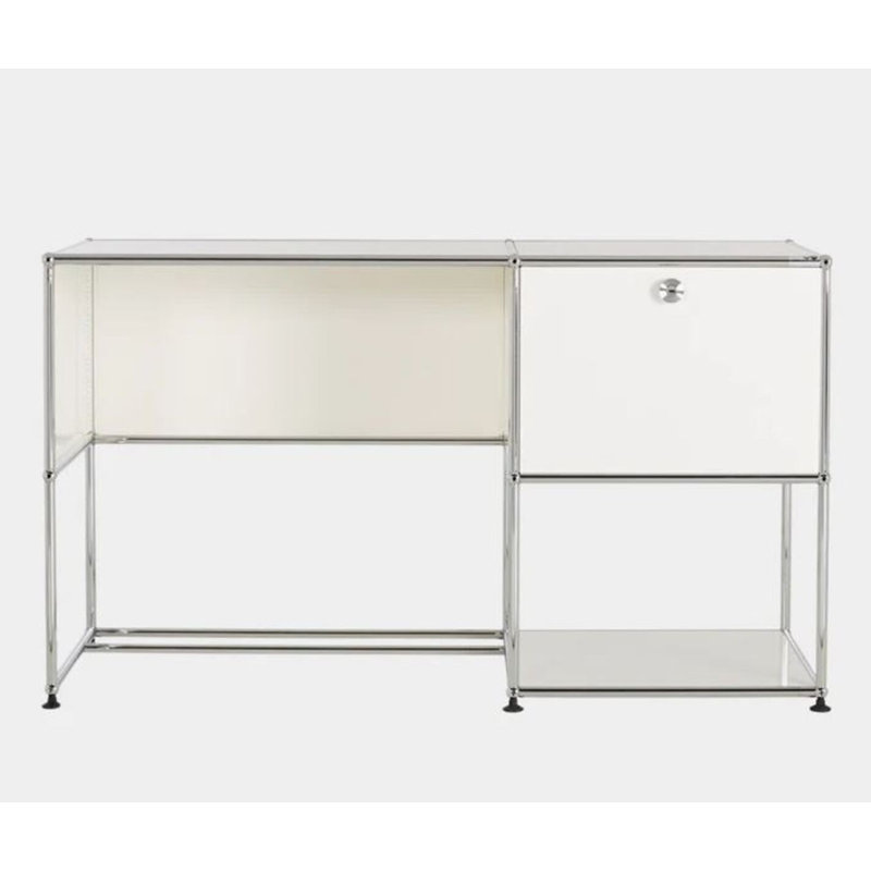 Bureau en acier thermolaqué Fritz, Blanc