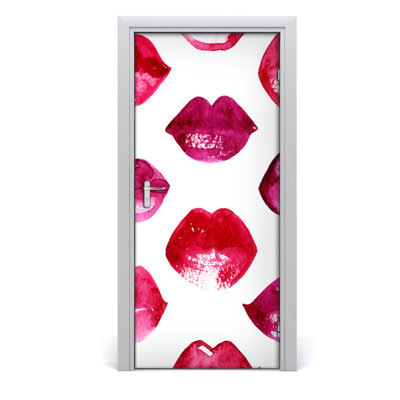 Red Lips Door Decal
