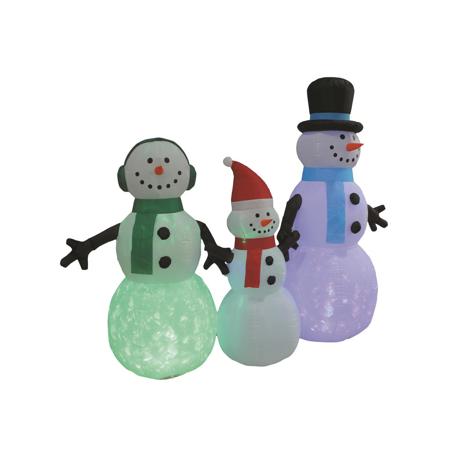 Multi Color Led Snowman Darby Home Co LED Multi Snowman family 6 ft. Inflatable | Wayfair