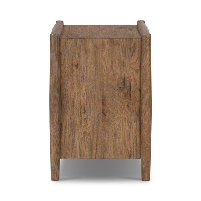 Glenview 3 - Drawer Solid Wood Nightstand, Weathred Oak