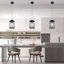 Lustre en spirale moderne 1 lumière, cage industrielle noire pour îlot de cuisine