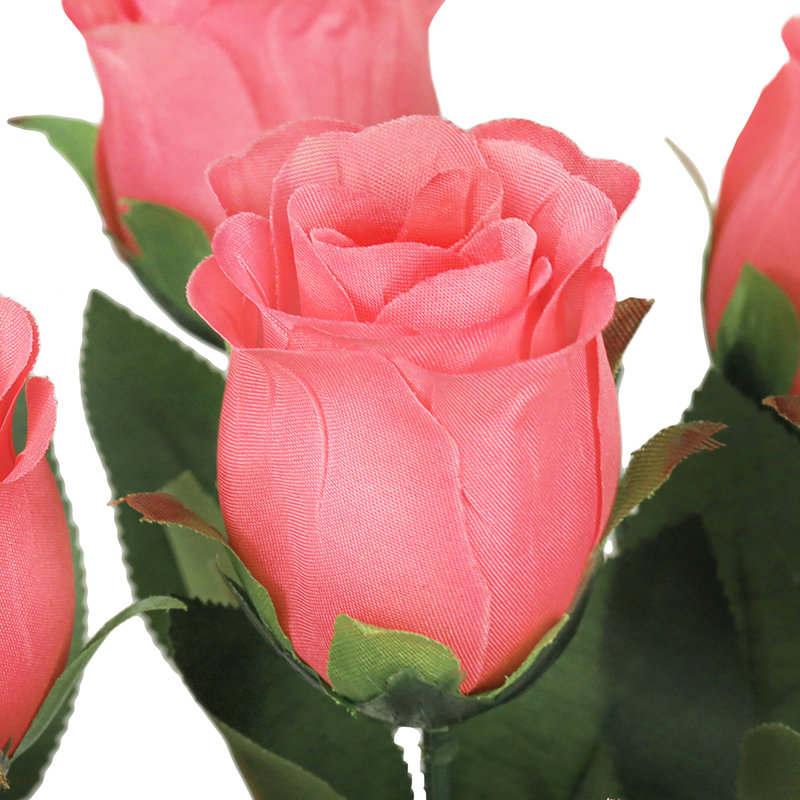 Bouquet de roses artificielles, Corail