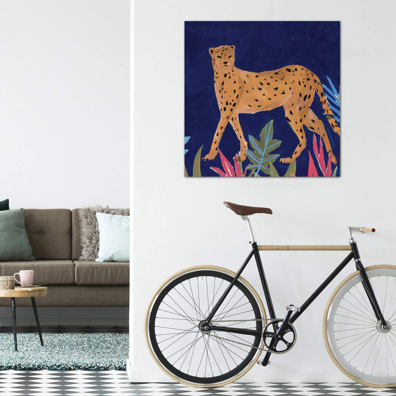 «Cheetah I» par Isabelle Z - reproduction d'art, Toile tendue, H 12 po x l 12 po x P 0,75 po, Pas de tapis