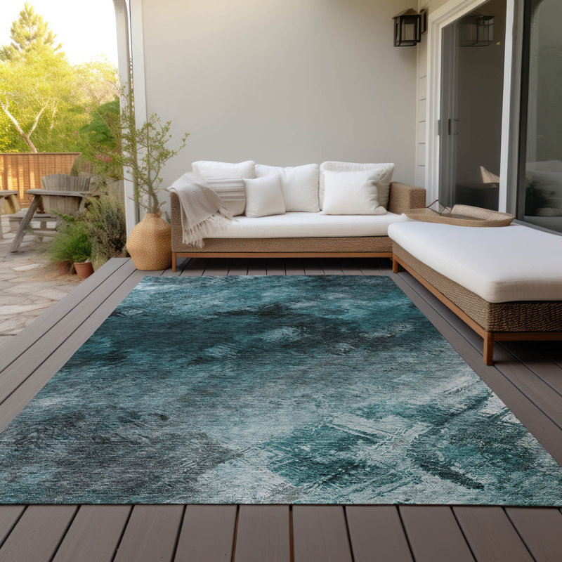 Decicco Abstract Indoor / Outdoor Rug, Rectangle 8' x 10'