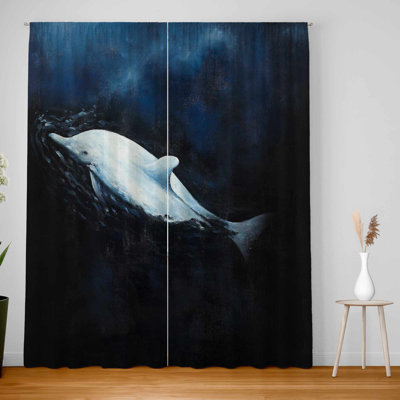 Swimming Dolphin Blackout Curtains Pair - Home Decor Magic