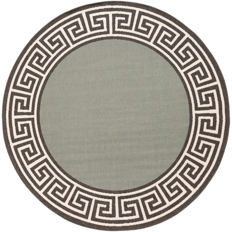 Maen Geometric Indoor Rug, Round 7'3"
