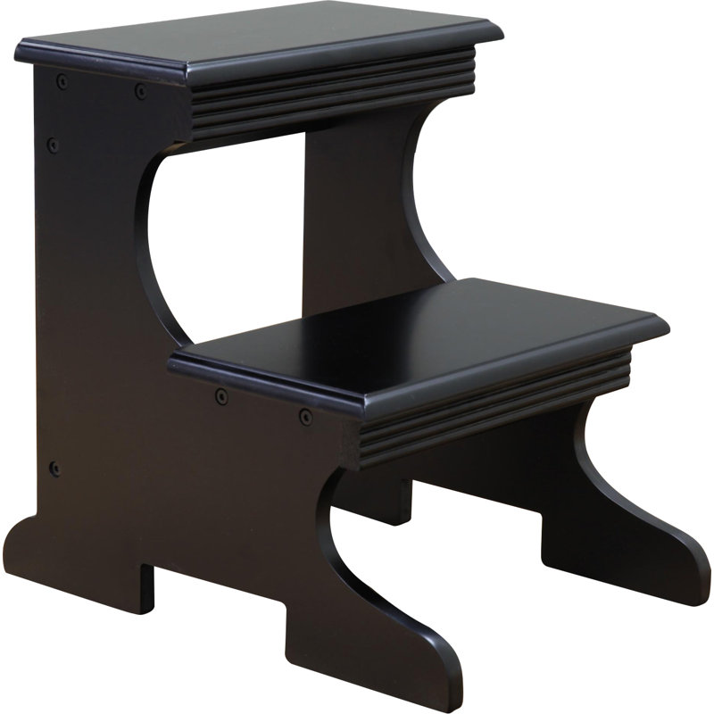 Crestside 2 - Step Wood Step Stool, Black