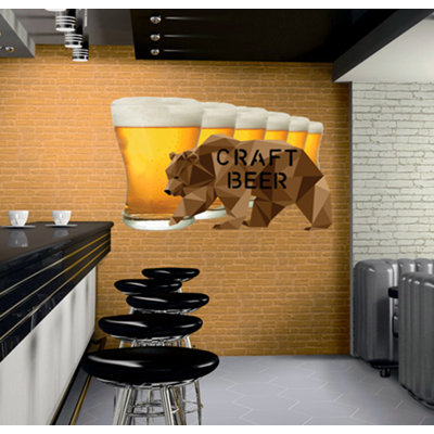 Adhésif décoratif de bière polygonale Kraft