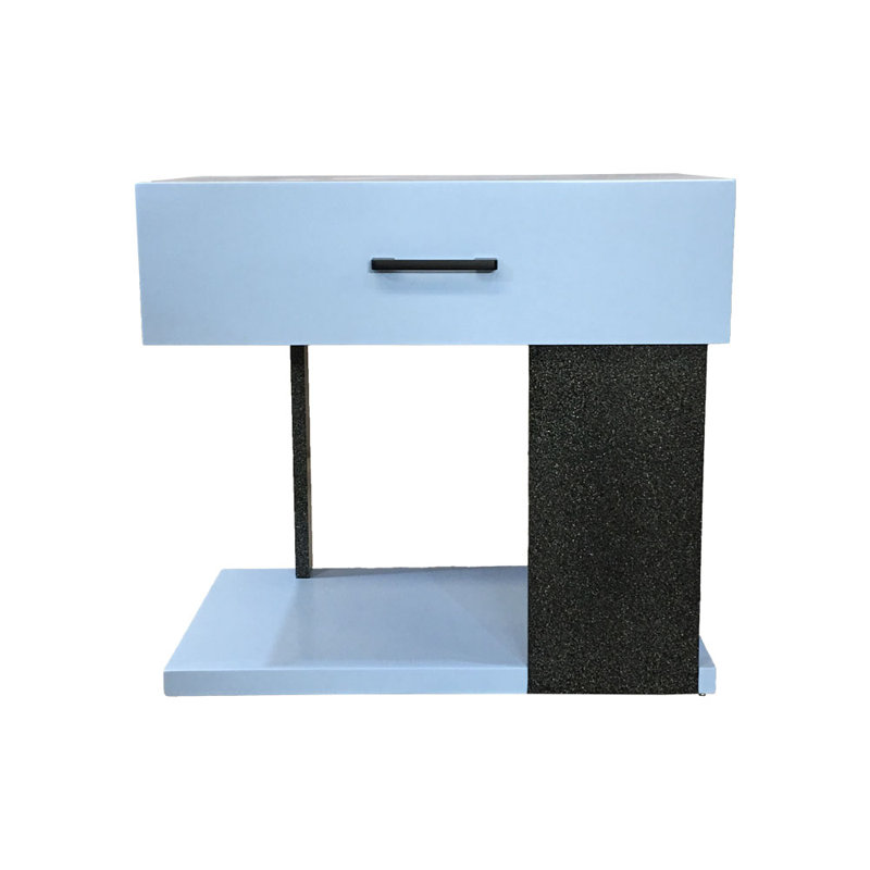 Ledjona Solid Wood Bedside Table, Blue
