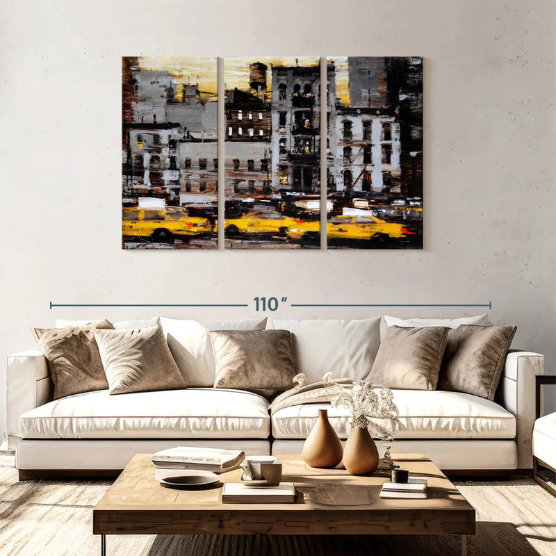 Sireci Yellow Cabs, 48" H x 74" W
