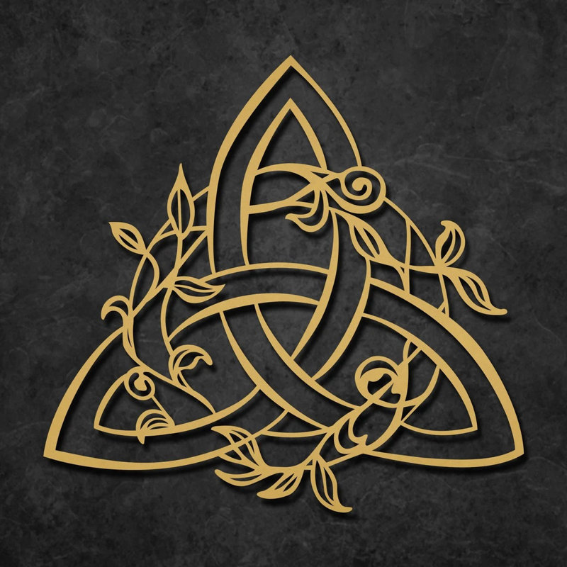 Celtic Knot Metal Wall Décor, 35cm H x 35cm W x 2cm D, Gold