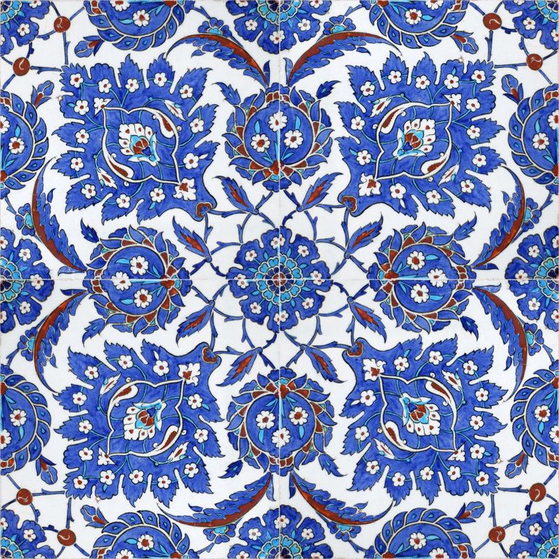 Ottoman Tiles - Wrapped Canvas Print, 30cm H x 30cm W x 3.8cm D