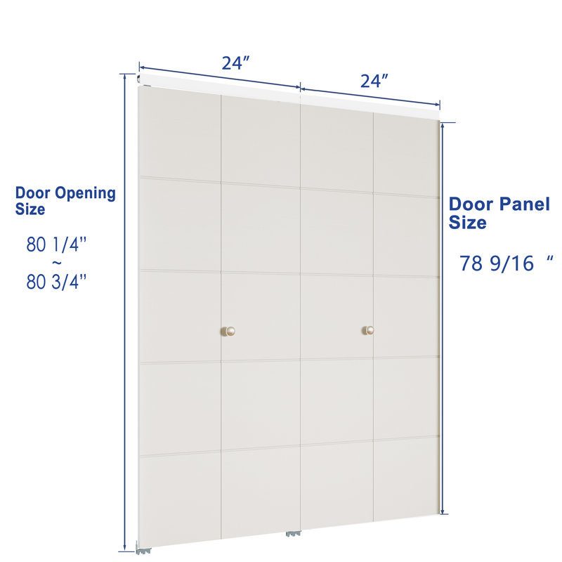 Porte pliante à 5 panneaux à 5 panneaux avec porte intérieure en bois manufacturé massif - Design affleurant moderne avec finition de qualité supérieure