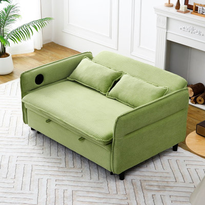 65,55 pouces, multifonctionnel, lit, fonctions réglables, conception de coussin rayé à lettres, visionnage de film intégré confortable, double espace de vie