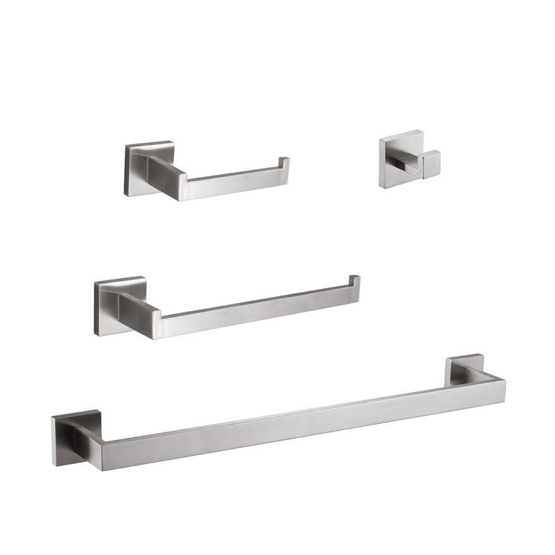 4 - Piece Bathroom Hardware Set, Brushed Nickel