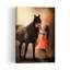 Dreamy Girl And Horse Dreamy Ethereal Peaceful Horse Portrait Wall Art Print 1 Piece Wrapped Canvas Wall Art-805090868